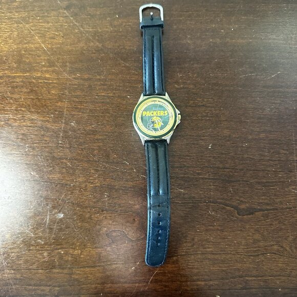 Vintage Green Bay Packers Relic Team USA Watch 1994 ZR 94007 Leather Band - Picture 3 of 8